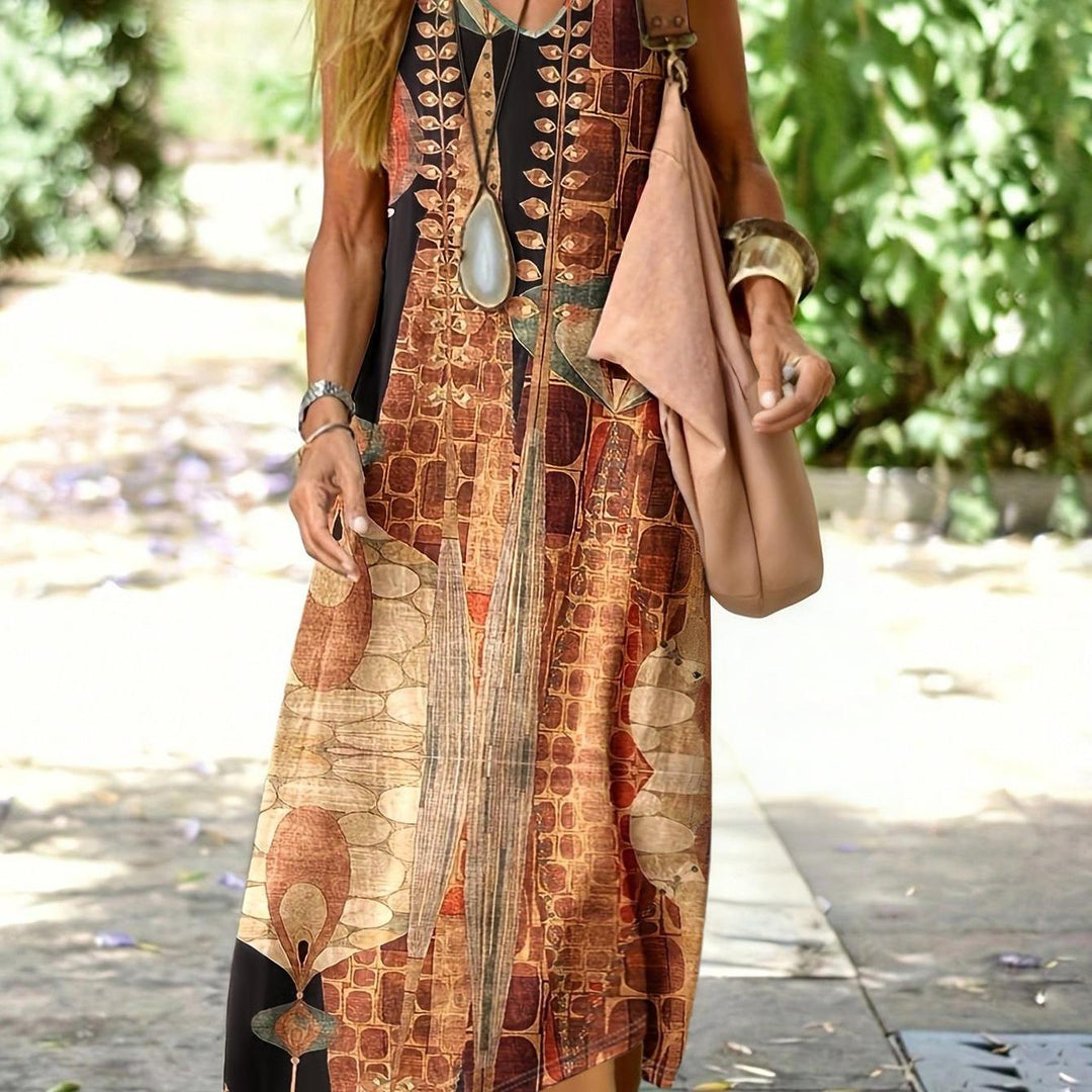 Baylee | Sleeveless Boho Print Dress