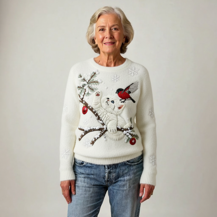 MILLIE | FLANNEL JUMPER WITH CUTE CAT PRINT FOR WOMEN