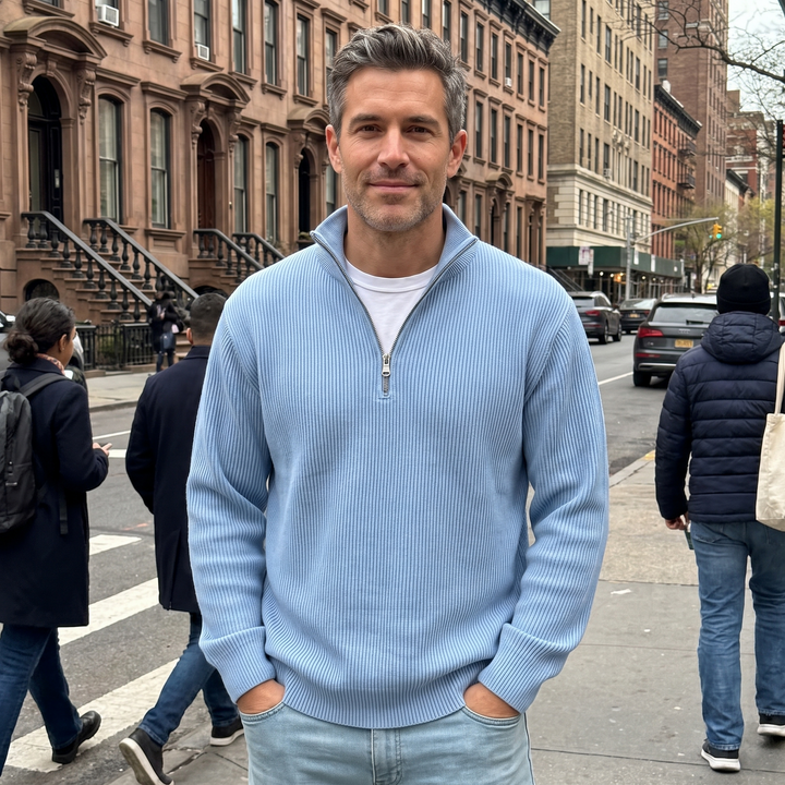 Delacroix™ Ribbed Zip Sweater
